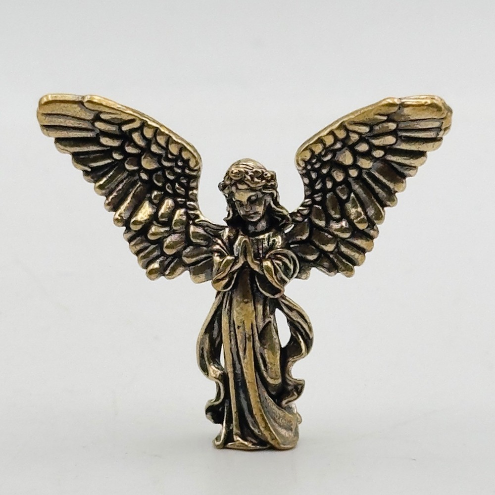 BG1-Miniature brass metal angel girl figurine Open Wings - Picture 5 of 5
